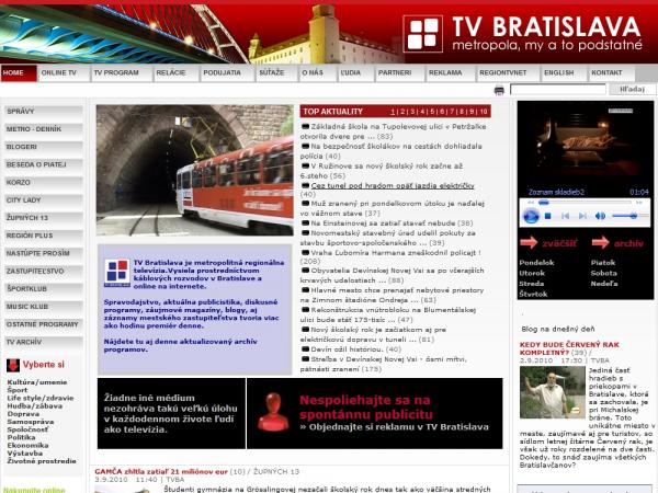 www.tvba.sk - TV Bratislava - metropola, my a to podstatné
