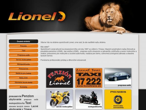Webstránka spoločnosti Lionel