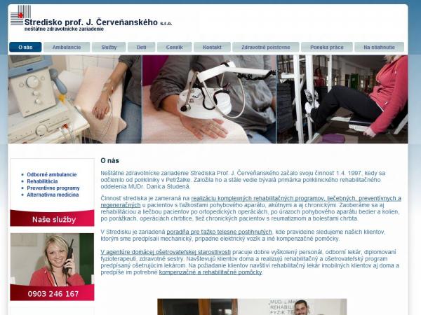 Webstránka strediska Prof. J. Červeňanského